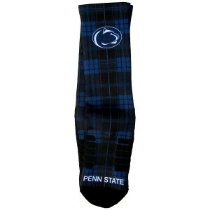 navy socks with collegiate plaid and Penn State Athletic Logo